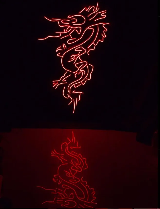 Custom dragon artwork LED neon commission, UAE