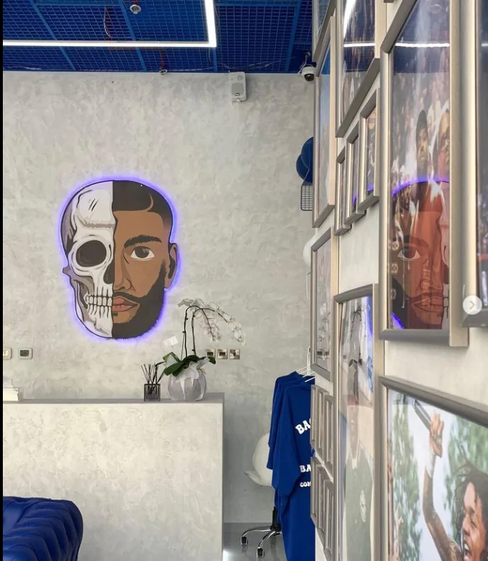 Storefront backlit neon feature wall, UAE