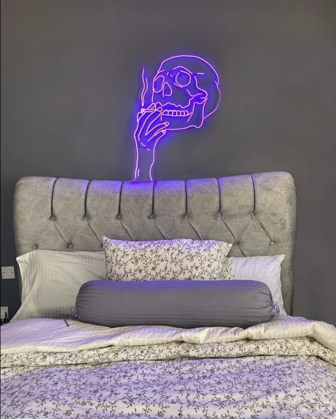 Bedroom feature art neon piece, custom made in the UAE